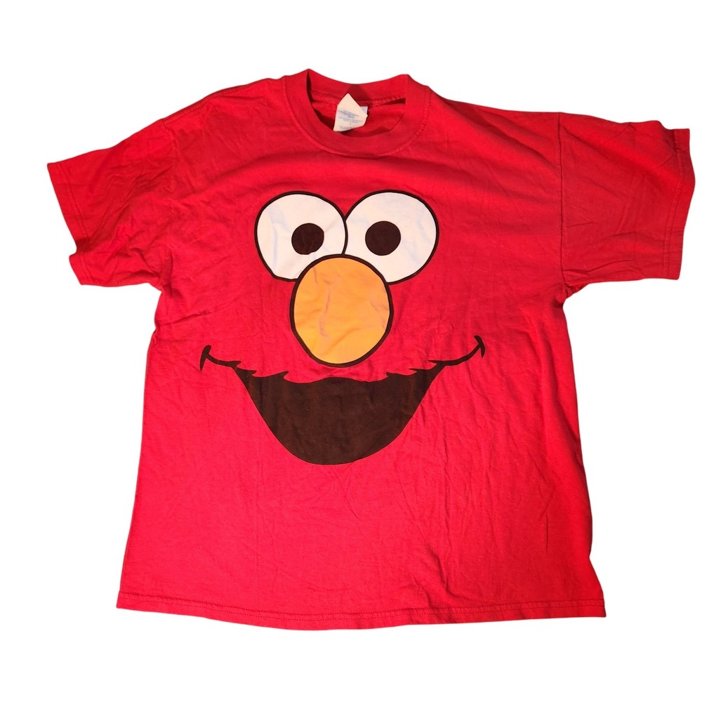 Vintage Elmo Sesame Street‎ Shirt Mens Large Red 2002 Graphic Tee M&O Knits 00s